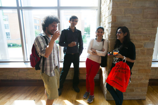 graduate students at welcome event